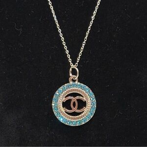 🔥LS-Chanel Stamped Zipper pull on unbranded beautiful silver chain